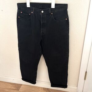 Levi's 501 Black High-Rise Straight Jeans